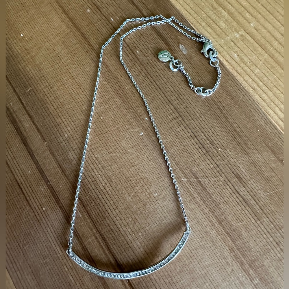 Chloe + Isabel Silver Pave’ Bar Necklace